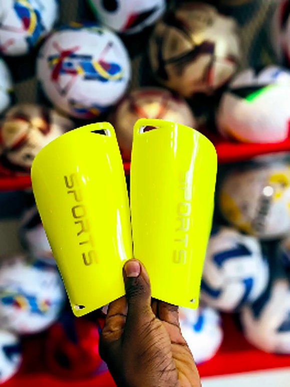 Yellow shin guards