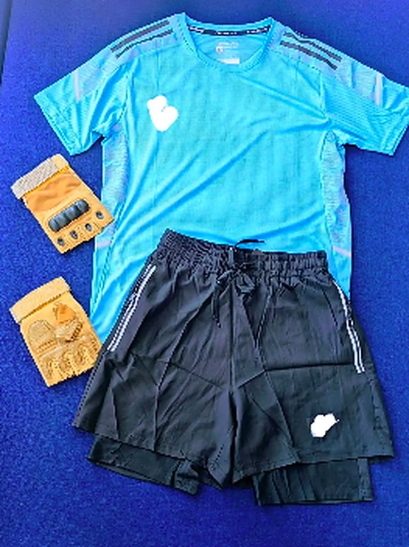 Light-blue training set with gloves